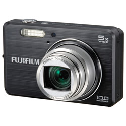 FUJIFILM U.S.A. FujiFlim J150w 10 Megapixel Digital Camera w/ Face Detection, Picture Stabilization, 5x Optical Zoom, & Versatile Features - Black