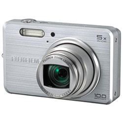 FUJIFILM U.S.A. FujiFlim J150w 10 Megapixel Digital Camera w/ Face Detection, Picture Stabilization, 5x Optical Zoom, & Versatile Features - Silver