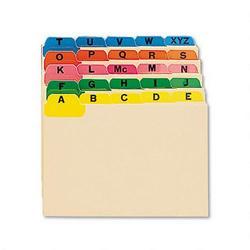 Smead Manufacturing Co. Fused Multicolor Vinyl Tab A Z Manila Card Guides, 4 x 6, 1/5 Tab Cut, 25/Set