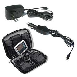 Accessory Power GPS COMBO - Car & Wall Charger + Hard Shell Case for Select TomTom and Garmin GPS Navigator Units