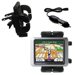 Gomadic Garmin Nuvi 270 Auto Vent Holder with Car Charger - Uses TipExchange