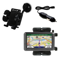 Gomadic Garmin Nuvi 770 Auto Windshield Holder with Car Charger - Uses TipExchange