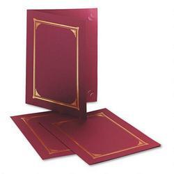 Geographics Gold Foil Stamped Certificate/Document Covers, 80 lb. Linen, Burgundy, 3/Pack