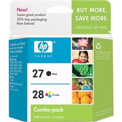 HP No. 27A/28A Combo Pack Black/Color Ink Cartridge - 220, 190 Pages, Pages Black, Color - Black, Color