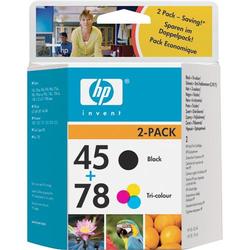 HP No. 45/78D Combo Pack Black/Color Ink Cartridge - 830, 450 Pages, Pages Black, Color - Black, Color