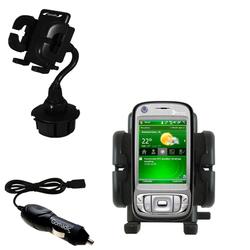 Gomadic HTC TILT Auto Cup Holder with Car Charger - Uses TipExchange