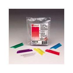 Universal Office Products Hanging File Folder Plastic Index Tabs, Red, 1/5 Cut, 25/Pack