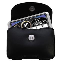 Gomadic Horizontal Leather Case with Belt Clip/Loop for the Garmin Nuvi 200W