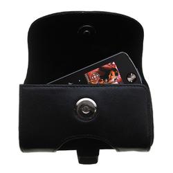 Gomadic Horizontal Leather Case with Belt Clip/Loop for the Motorola ROKR E8