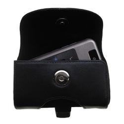 Gomadic Horizontal Leather Case with Belt Clip/Loop for the Motorola W755