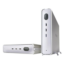 Icy Dock ICY DOCK MB664UEA-1S Screw-less 3.5 SATA to FireWire 400 & USB 2.0 Aluminum Tray-less External Hard Drive Enclosure - Pearl White