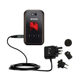 Gomadic International Wall / AC Charger for the Kyocera Tempo - Brand w/ TipExchange Technology