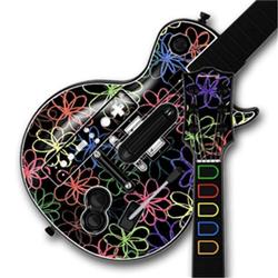 WraptorSkinz Kearas Flowers on Black Skin by TM fits Nintendo Wii Guitar Hero III (3) Les Paul Contr