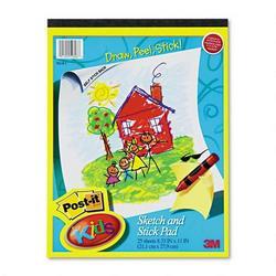 3M Kids Sketch & Stick Portrait Self Stick Paper Easel Pad, 8 1/3x11, 25 Sheets/Pad