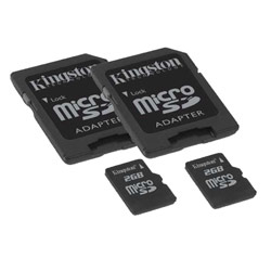 KINGSTON TECHNOLOGY BUY.COM FLASH Kingston 2GB microSD Secure Digital Card w/ Full Size SD Adapter (2-Pack)