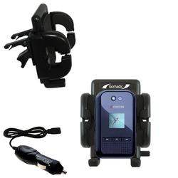 Gomadic Kyocera E2000 Auto Vent Holder with Car Charger - Uses TipExchange