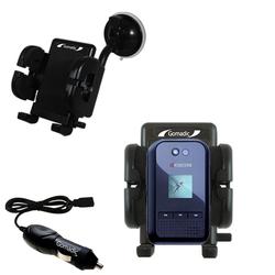 Gomadic Kyocera E2000 Auto Windshield Holder with Car Charger - Uses TipExchange