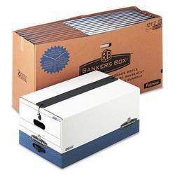 Fellowes LIBERTY® PLUS Storage Box, 15 x 10 x 24, Legal Size, White/Blue, 12/Ct