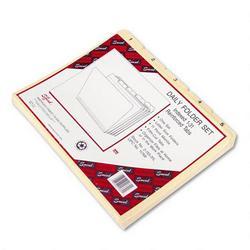 Smead Manufacturing Co. Manila Indexed File Folder Set, 1 31, 1/5 Cut, Letter, Double Ply Top, 31/Set