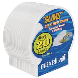 MAXELL - ACCESSORIES Maxell CD-356 Slim CD/DVD Jewel Case - Clam Shell - Clear - 2 CD/DVD