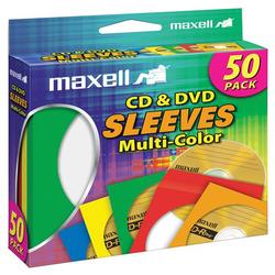 Maxell CD-401 Multi-Color CD & DVD Sleeve - Plastic - Assorted, Clear