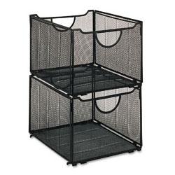 Rolodex Corporation Mesh Collapsible Crates, 15-1/2W x 10-3/4D x 13-1/4H, Black