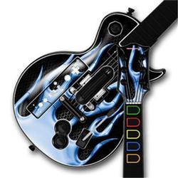 WraptorSkinz Metal Flames Blue Skin by TM fits Nintendo Wii Guitar Hero III (3) Les Paul Controller
