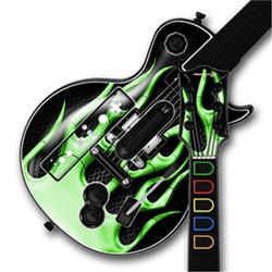 WraptorSkinz Metal Flames Green Skin by TM fits Nintendo Wii Guitar Hero III (3) Les Paul Controller