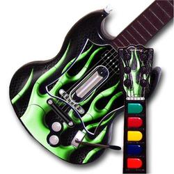 WraptorSkinz Metal Flames Green TM Skin fits All PS2 SG Guitars Controllers (GUITAR NOT INCLUDED)s