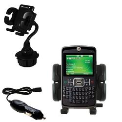 Gomadic Motorola MOTO Q 9c Auto Cup Holder with Car Charger - Uses TipExchange