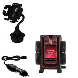 Gomadic Motorola MOTORAZR2 V9 Auto Cup Holder with Car Charger - Uses TipExchange