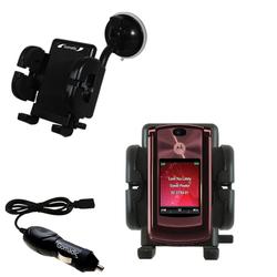 Gomadic Motorola MOTORAZR2 V9 Auto Windshield Holder with Car Charger - Uses TipExchange