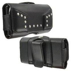 Wireless Emporium, Inc. Motorola RAZR VE20 Studded Premium Horizontal Leather Pouch