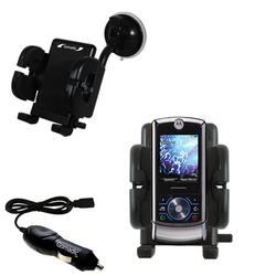 Gomadic Motorola ROKR Z6C Auto Windshield Holder with Car Charger - Uses TipExchange