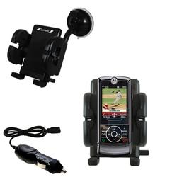 Gomadic Motorola ROKR Z6TV Auto Windshield Holder with Car Charger - Uses TipExchange