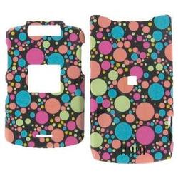 Wireless Emporium, Inc. Motorola V3xx Black w/Color Dots Snap-On Protector Case Faceplate