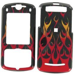 Wireless Emporium, Inc. Motorola Z9 Black w/Red Flame Snap-On Protector Case Faceplate