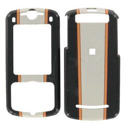 Wireless Emporium, Inc. Motorola Z9 Orange & White Stripes Snap-On Protector Case Faceplate