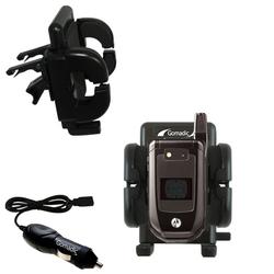 Gomadic Motorola i876 Auto Vent Holder with Car Charger - Uses TipExchange
