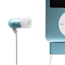 Radius Neckstrap Earbuds Designed for 3G iPod Nano. Superb Bass Response - Blue (Designed in Japan)
