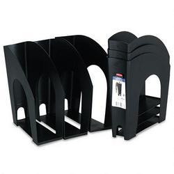 Eldon Office Products Nestable Plastic Magazine File, 2 Files, 4 5/8w x 10 7/8d x 11 3/8h, Black