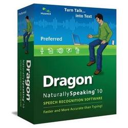 NUANCE COMMUNICATIONS Nuance Dragon NaturallySpeaking v.10.0 Preferred Brown Bag with Headset - Retail - PC