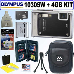 Olympus Stylus 1030 SW Digital Camera - Black - 10.1 Megapixel - 16:9 - 5x Digital Zoom - 2.7 Color LCD