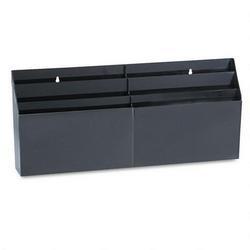 RubberMaid Optimizers™ Six Pocket Wall Mount or Desk Organizer, Plastic, Black