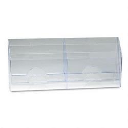 RubberMaid Optimizers™ Six Pocket Wall Mount or Desk Organizer, Plastic, Clear