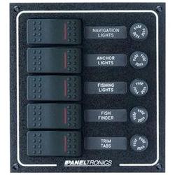 Paneltronics Waterproof Dc 5 Position Lighted Rocker & Fuse