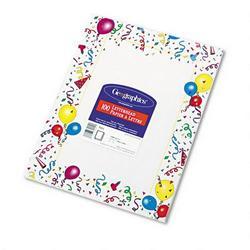 Geographics Party Design Letterhead Paper, 8 1/2 x 11, 24 lb. Bond, 100 Sheets/Pack