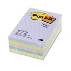 3M Pastel Original Ruled Note Pads, 4x6, 5 100 Sheet Pads/Pack