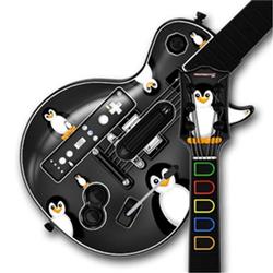 WraptorSkinz Penguins on Black Skin by TM fits Nintendo Wii Guitar Hero III (3) Les Paul Controller