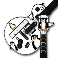 WraptorSkinz Penguins on White Skin by TM fits Nintendo Wii Guitar Hero III (3) Les Paul Controller
